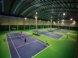 Indoor sports complex with basketball court